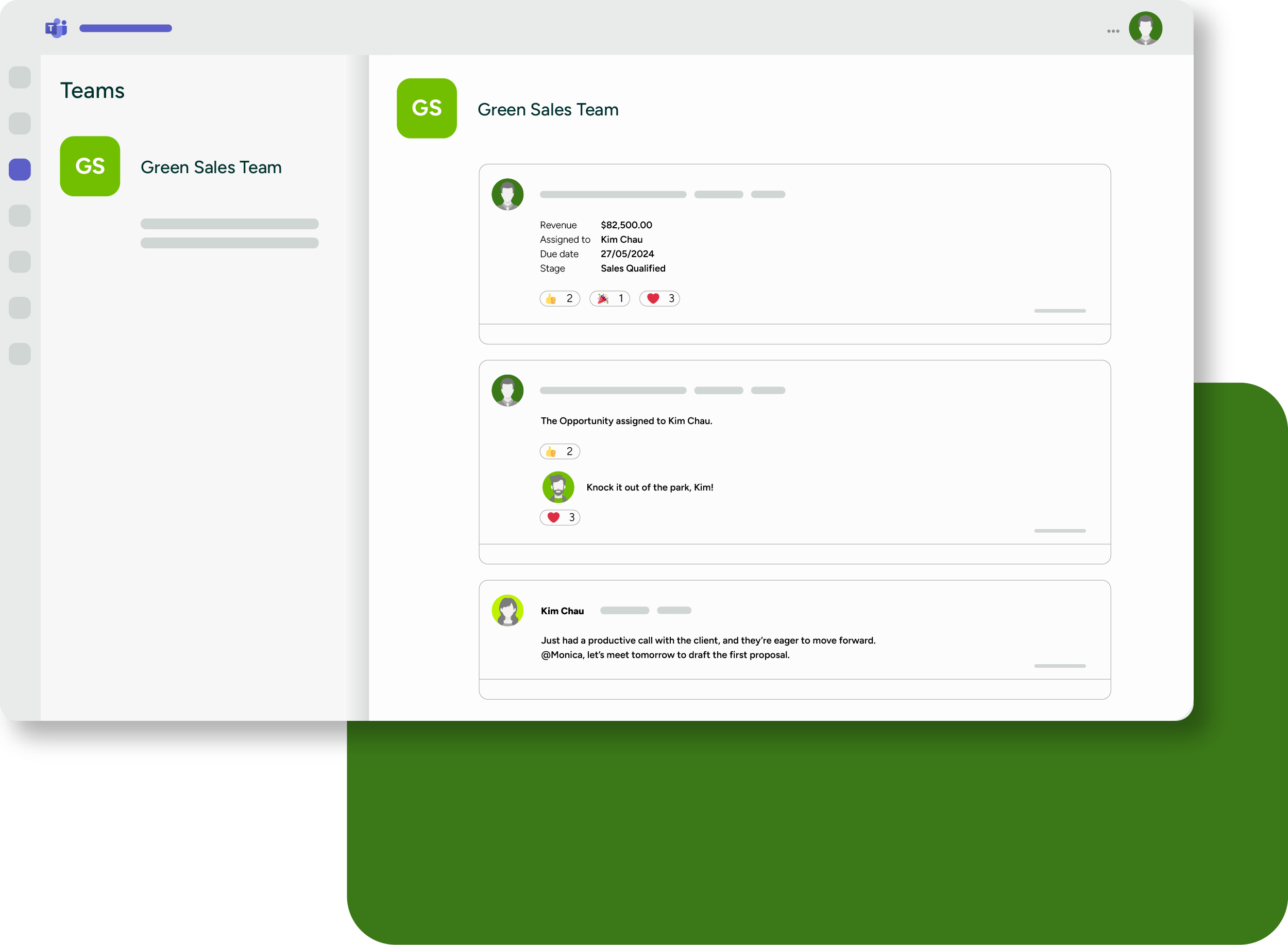 maximizer-crm-microsoft-why-maximizer-2 View of Teams message that is linked to a Maximizer case
